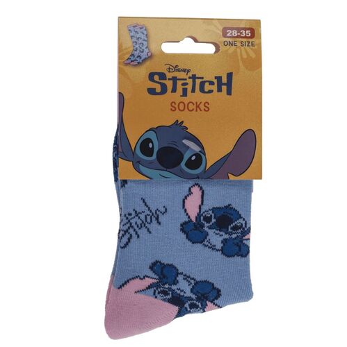 Disney Stitch Socken blau rosa - One Size 28-35