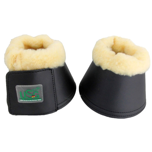 USG Hufglocke 2er Set Hufglocken schwarz Neopren Lammfell doppelklett S M L XL