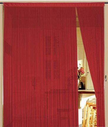 Fadenvorhang 90 cm x 240 cm (BxH) rot