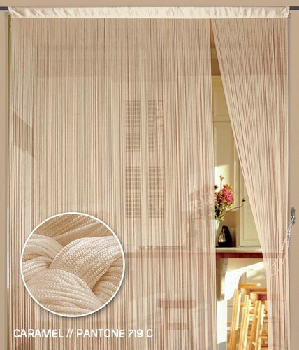 Fadenvorhang 150 cm x 500 cm (BxH) caramel