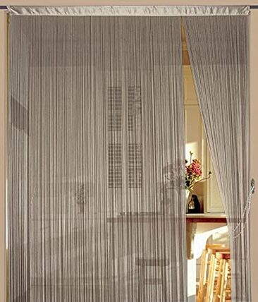 Fadenvorhang 150 cm x 500 cm gold in B1 schwer entflammbar