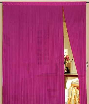 Fadenvorhang 150 cm x 500 cm pink in B1 schwer entflammbar