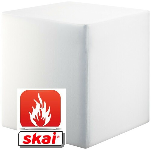 Sitzwrfel wei B1 schwer entflammbar 43 cm x 43 cm x 51 cm