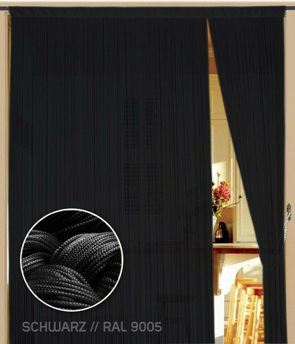 Fadenvorhang 300 cm x 300 cm (BxH) schwarz
