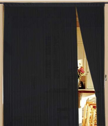 Fadenvorhang 300 cm x 300 cm (BxH) schwarz