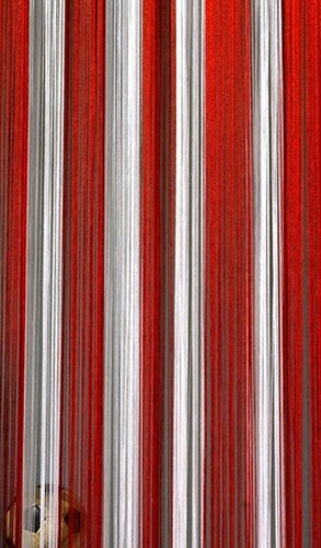 Fadenvorhang Rot-Wei�-Rot 150 cm x 250 cm