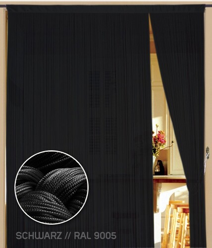 Fadenvorhang 150 cm x 650 cm (BxH) schwarz