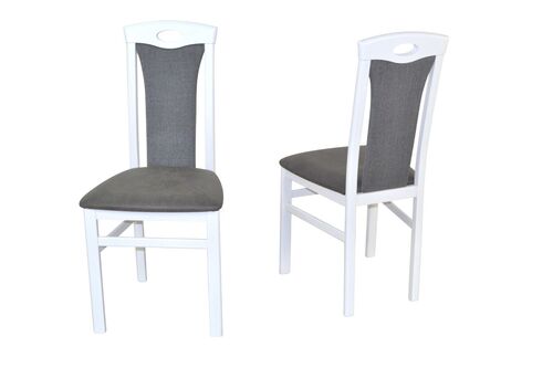 Stuhl 4581 im 2-er Set Angebot, wei, Sitz Kunstleder, Rcken Strukturstoff anthrazit