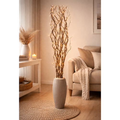 Lichterzweige / Dekozweig braun mit 80 LEDs