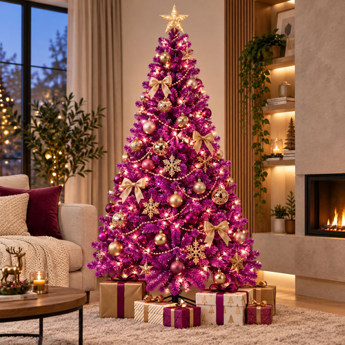 Weihnachtsbaum k�nstlicher Tannenbaum180 cm inkl St�nder Lila / Pink