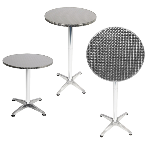 Bistrostehtisch rund Silber 60cm H70/110cm H�henverstellbar