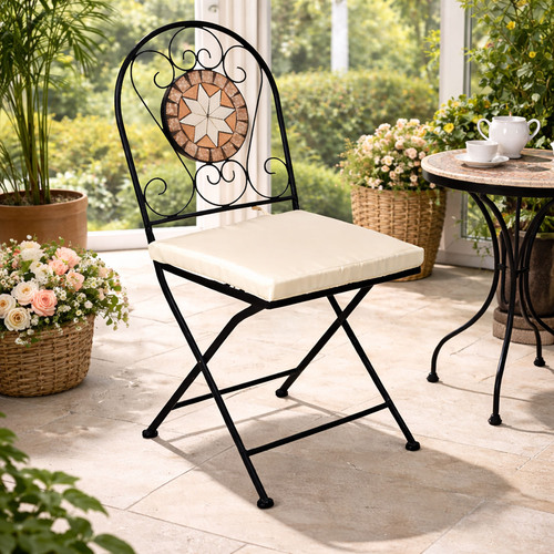 Mosaik Klappstuhl Bistrostuhl Balkonstuhl Gartenstuhl Stern Design