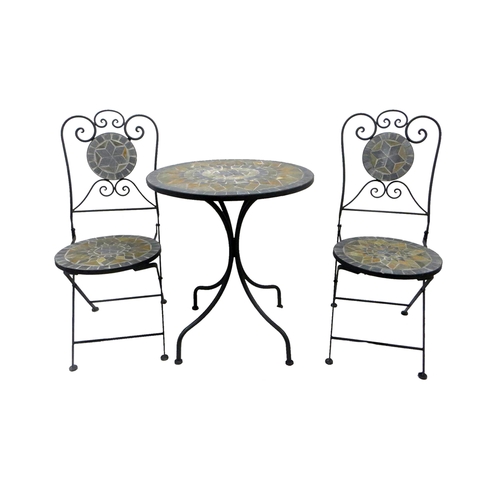 3tlg. Mosaik Sitzgruppe Gartengarnitur 60cm