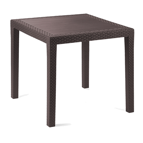 Gartentisch Tisch Terrassentisch  Eckig Mokka 79x79x72cm Rattan-Optik
