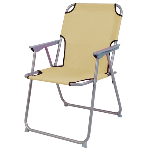 Camping - Klappstuhl Stoff Oxfort Metall Beige