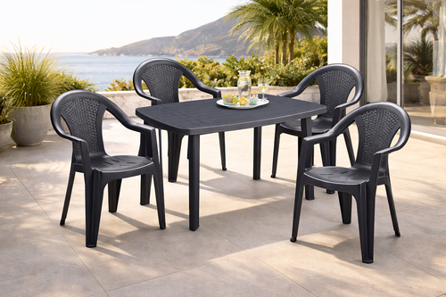 Sitzgarnitur Gartengarnitur 5-teilig Anthrazit