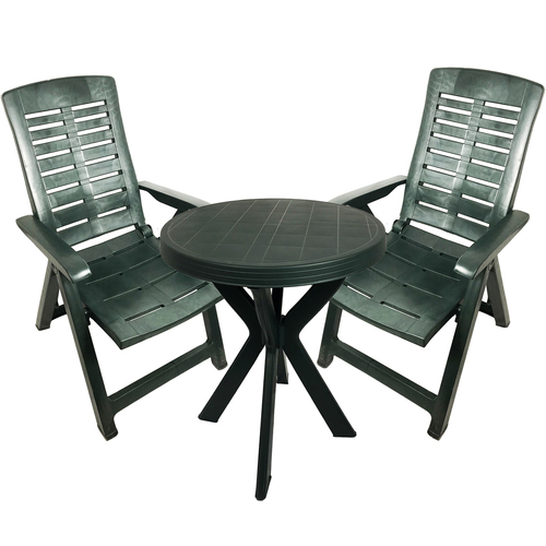 Sitzgarnitur Gartengarnitur Bistrogarnitur 3-teilig Gr�n Kunststoff