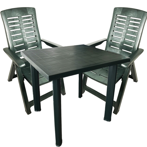 Outdoorm�bel Gartengarnitur Bistrogarnitur 3-teilig Gr�n 80x75xH72cm 