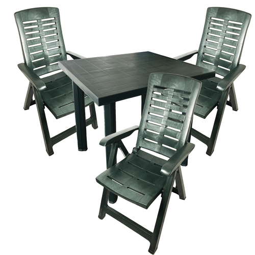 Outdoorm�bel Gartengarnitur Bistrogarnitur 4-teilig Gr�n 80x75xH72cm 