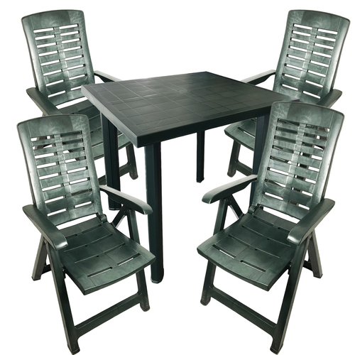 Outdoorm�bel Gartengarnitur Bistrogarnitur 5-teilig Gr�n 80x75xH72cm 