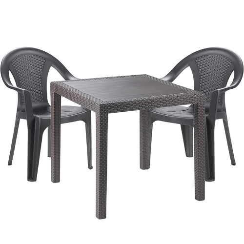 Gartengarnitur Sitzgarnitur Bistrogarnitur Gartenm�bel 3tlg Anthrazit