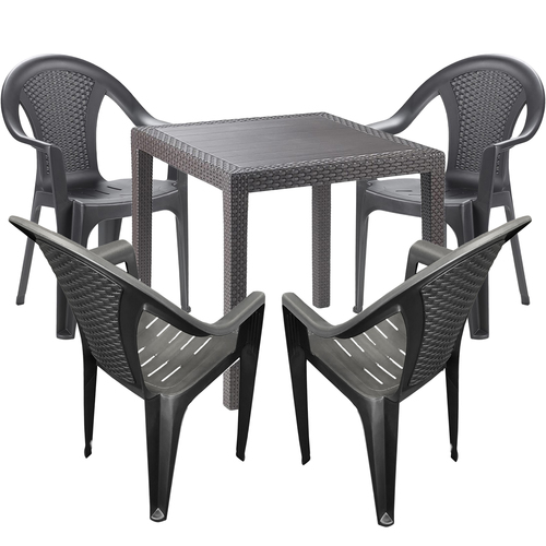 Gartengarnitur Sitzgarnitur Bistrogarnitur Gartenm�bel 5tlg Anthrazit