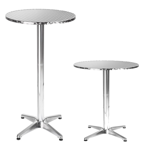 Bistrostehtisch rund Aluminium 60cm H110cm h�henverstellbar klappbar