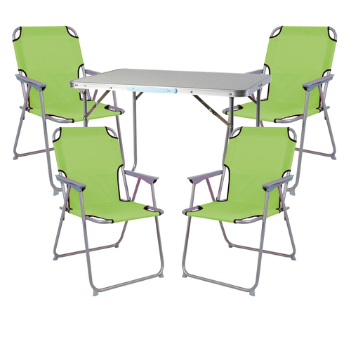 5-teiliges Campingm�bel Set Alu L70xB50xH59cm lime-gr�n