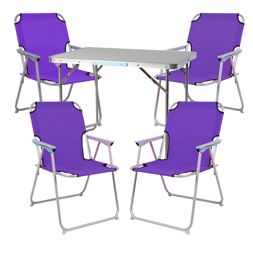 5-teiliges Campingm�bel Set Alu L70xB50xH59cm lila