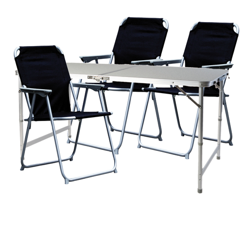 4-teiliges Campingm�bel Set Alu wetterfest  120x60x58/70cm schwarz
