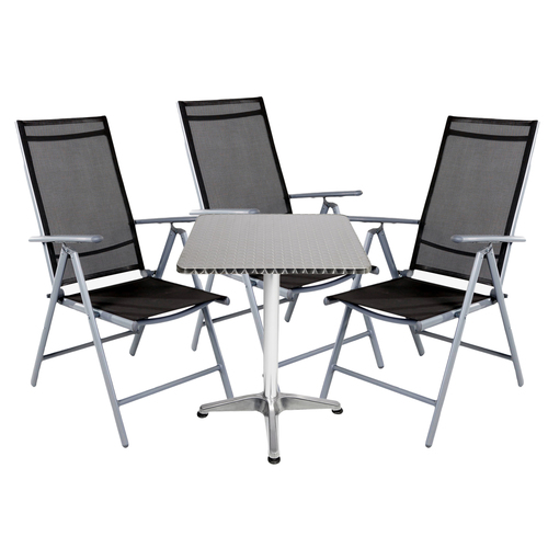 Bistrogarnitur 4-teilig Aluminium - Textilen / Anthrazit