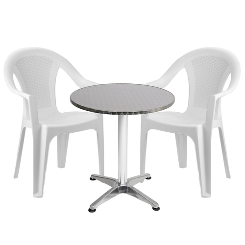 Bistrogarnitur 3-teilig Aluminium - Kunststoff Wei�