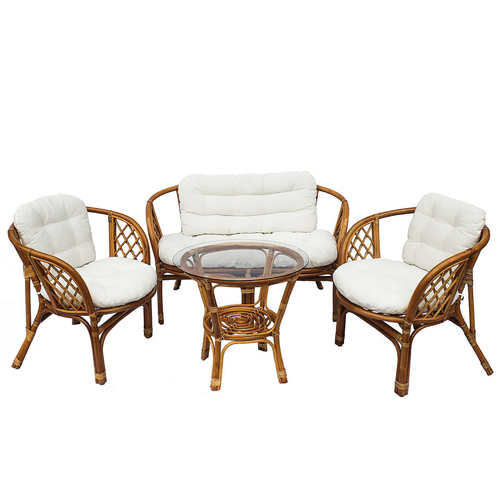 Garten- Sitzgruppe Rattan Bahama 10-tlg natur