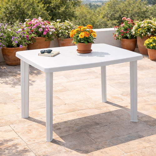 Gartentisch Outdoortisch Terrassentisch Outdoor Tisch Wei� 100x70x72cm