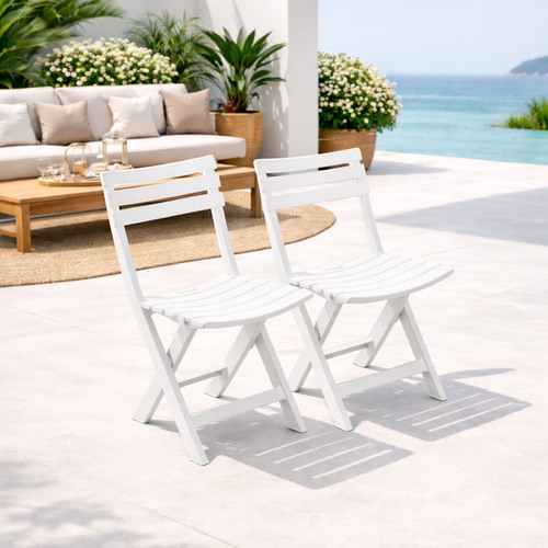 2 St�ck Gartenstuhl Klappstuhl Outdoorstuhl Kunststoff Wei�