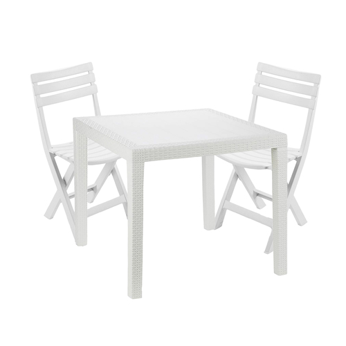 Gartengarnitur Bistrogarnitur 3-teilig Wei�