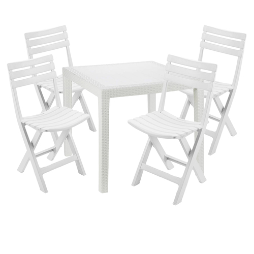 Gartengarnitur Bistrogarnitur 5-teilig Wei�