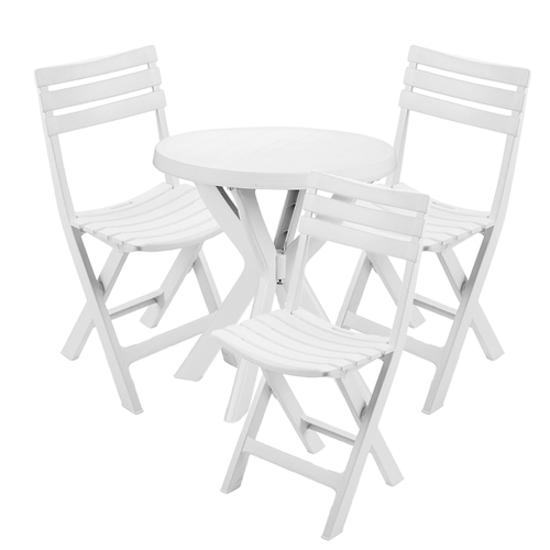 Bistro Sitzgarnitur Bistrogarnitur 4-teilig Wei�