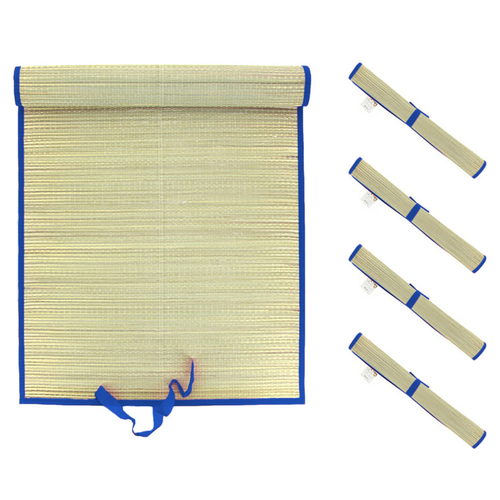 4er Set XL Strandmatte Bastmatte 180x60cm Blau