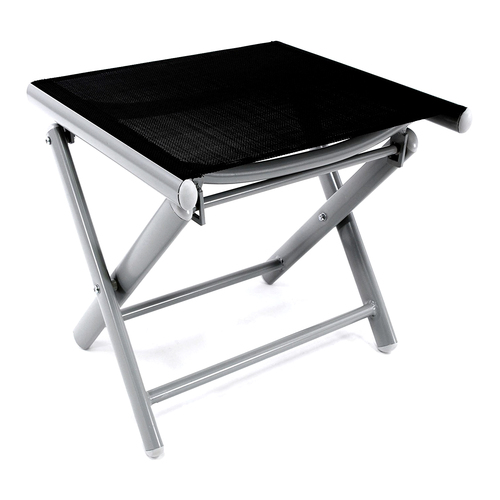 Garten Klapphocker / Fuhocker Aluminium - Textilen Silbergrau/Schwarz