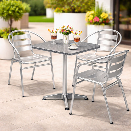 Bistrogarnitur 4-teilig Aluminium