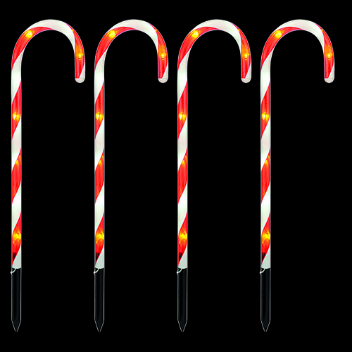 4er Set LED-Gartenleuchtst�be Zuckerstange IP44