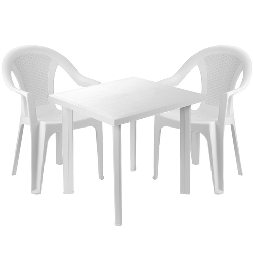 Bistro Sitzgarnitur Bistrogarnitur 3-teilig Wei�