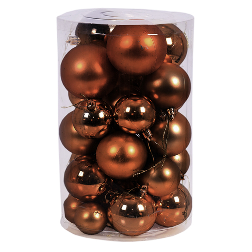 30tlg. Christbaumkugeln / Weihnachtskugeln Braun  4/5/6/7cm