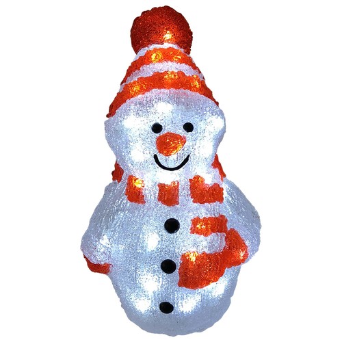 Acryl Schneemann 40 LEDs kaltwei� Au�enbeleuchtung