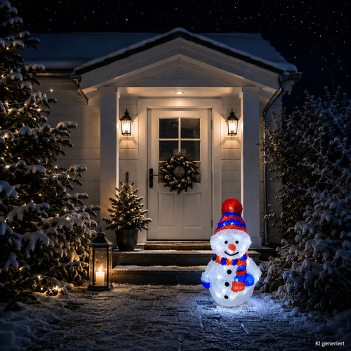 XXL Acryl Schneemann 96 LEDs kaltwei� Au�enbeleuchtung Weihnachtsdeko