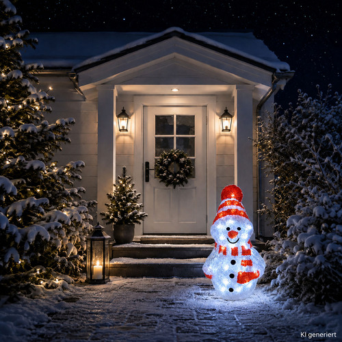 XXL Acryl Schneemann 96 LEDs kaltwei� Au�enbeleuchtung
