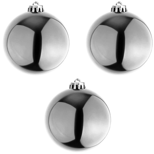 3 St�ck XXL Weihnachtsbaumkugeln Christbaumkugeln Silber  20cm