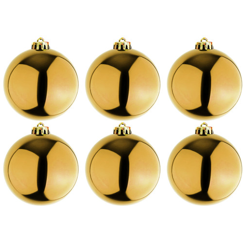 6 St�ck XL Weihnachtsbaumkugeln Christbaumkugeln Gold  15cm