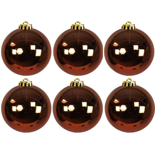 6 St�ck XL Weihnachtsbaumkugeln Christbaumkugeln Braun  15cm